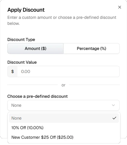 Apply cart discount at checkout
