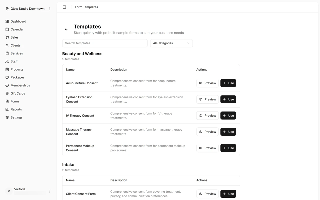 Browse form templates