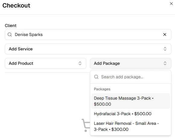 Package added to checkout cart
