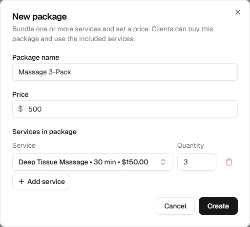 New package dialog