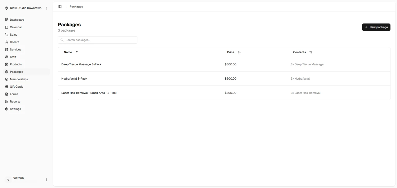 Packages list