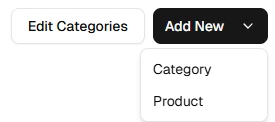 Add New menu on the Products page