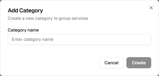 Add category dialog
