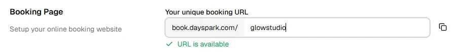 Booking URL available