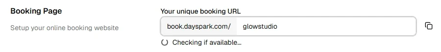 Checking booking URL availability