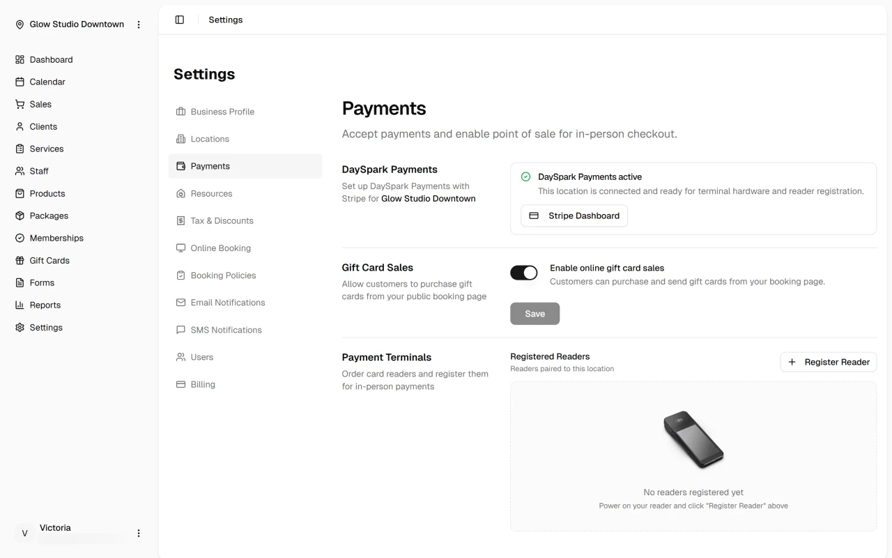 Registering a card reader with pairing code