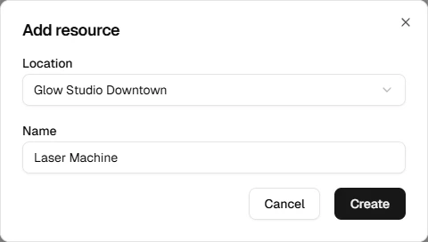Add resource dialog