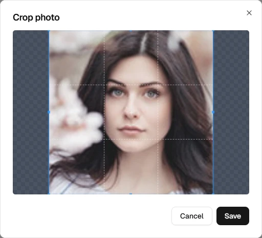 Crop staff profile photo dialog